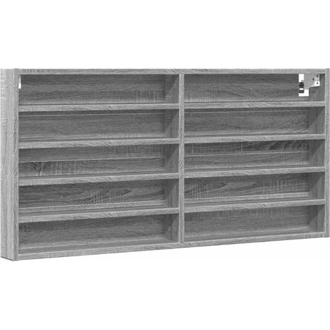 Vitrine Cabinet Grey Sonoma 100x8.5x50 cm Engineered Wood vidaXL