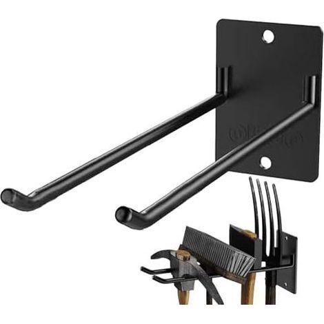 Porte-outils de jardin, crochets de garage, rangement pour outils de jardinage, système d'outils de jardin mural avec supports métalliques - (1/5)