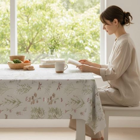 Nappe Toile cirée Lavable carrée 140x140 cm Multicolore (1/3)