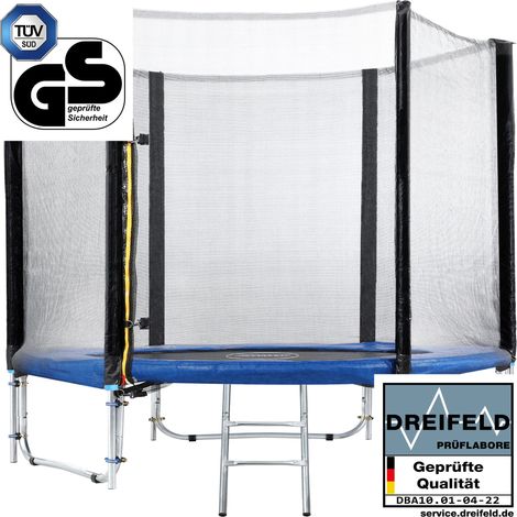 Monzana Trampoline certifié TÜV SÜD GS Set complet filet de sécurité Échelle Protection des bords Trampoline extérieur enfants 183 cm