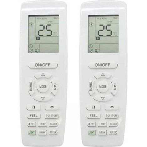 （2PCS） télécommandes de climatiseur , pour fonction de chauffage et de refroidissement, télécommande de remplacement