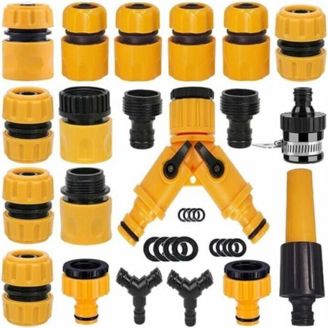 Set of 20 hose connectors, hose adapters, Y-splitters, universal hose connectors (1/4)