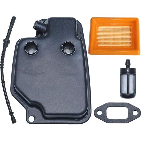 Exhaust Muffler w/Air Fuel Filter Line Gasket Kit for Stihl FS120 FS200 FS250 Engine 4134 140 0602, 4134 141 0300. (1/5)