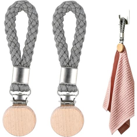 2 Pièces Pince À Serviette, Accroche Torchon Cuisine Crochet Torchon Multifonction Pour Salle De Bain, Cuisine, Balcon, Gris (1/5)