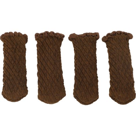 épaissi tricoté Table chaise jambe protecteurs de sol couvre meubles chaussettes pour planchers de franc chocolat 20 pièces Bois (1/5)
