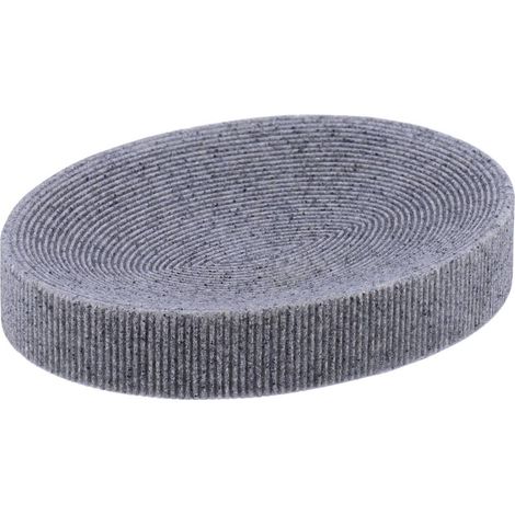 Seifenschale polyresin oval gestreift - grau - Tendance