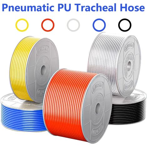 Tuyau pneumatique en plastique (orange, 10 m, 6 x 4 mm) en polyuréthane (1/5)