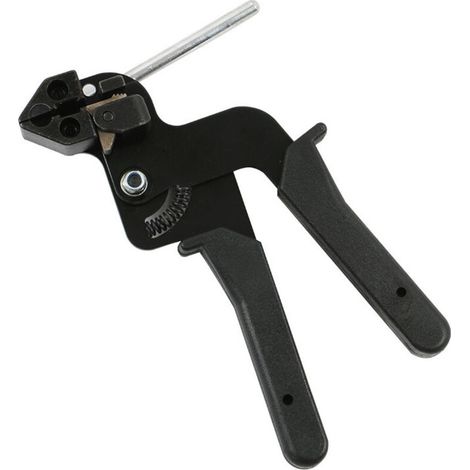 Tendeur de Serre-câbles, 210 X 120 X 12 Mm Metal Tie Gun, pour Verrouiller et Couper les Serre-câbles en Acier Inoxydable, Noir (1/4)