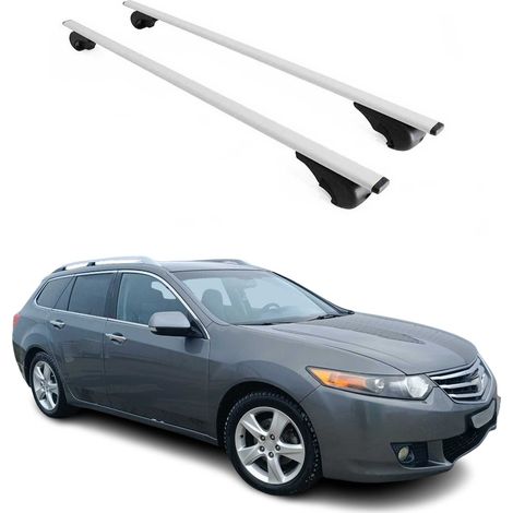 OMAC Dachträger Querträger für Honda Accord mk6 Kombi 1998-2002 – Abschließbar – Max. 75 kg – 2 Stangen Stahl Silber (1/5)