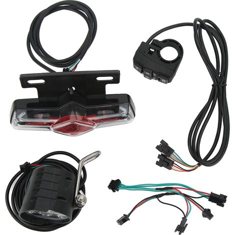 Kit de rétrofit phare arrière QD168 pour vélo électrique, avec klaxon et interrupteur DK336, éclairage de sécurité nocturne. (1/5)
