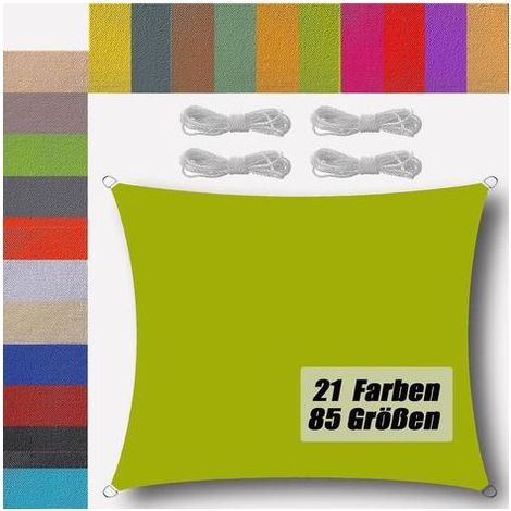 Vela ombra 2x3m Impermeabile Anti 95% dei raggi UV, Resistente alle intemperie Vela ombra Serra per terrazza Giardino Patio Balcone esterno Giallo-Verde Rettangolare (1/5)