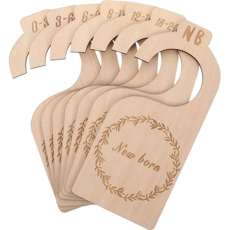Lot de 7 séparateurs de vêtements pour bébé, organisateurs de garde-robe en bois pour chambre d’enfant, tri de vêtements durable et pratique (1/4)