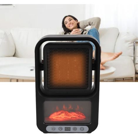 Radiateur électrique silencieux réglable avec flamme 3D. 150 mAh. pour chambre à coucher et bureau (1/5)
