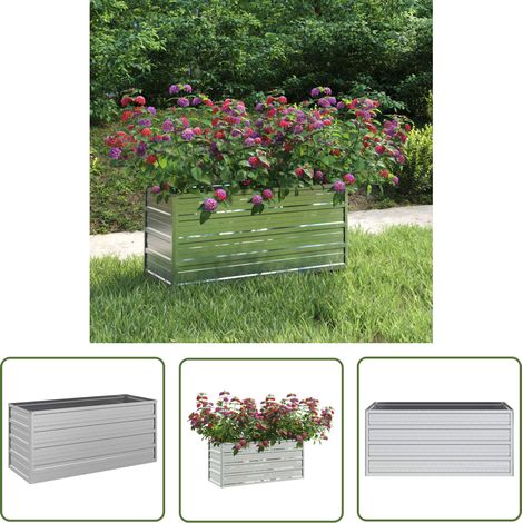 The Living Store Garten-Hochbeet 100x40x45 cm Verzinkter Stahl Silber - Gartengefäße - Hochbeet - Stahlteich - Blumengarten - Pflanzbehälter (1/5)