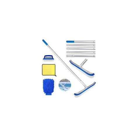 Brosse Piscine avec Manche 180cm, Balai Piscine Brosse 45cm,Brosse Nettoyage Piscine, Kit Nettoyage Piscine, pour Nettoyer Le Fond et Les parois de la Piscine et sols sans Effort (1/5)