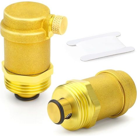 2 pièces de soupape de purge d'air automatique en laiton, soupape de purge d'air 3/4" BSP Purge d'air dans le système de chauffage pour chauffe-eau solaire et système CVC (1/5)