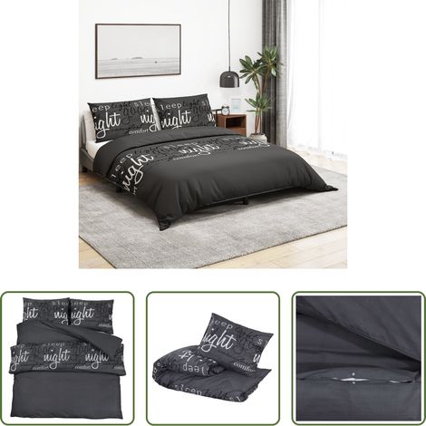 Housse de couette 100% coton - Ensemble de housse de couette Noir 260x240 cm Coton (1/5)