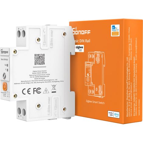 SONOFF Basic DIN-Schienen Zigbee Smart Switch,BASIC-ZB1GSP,Echtzeit-Energiemonitoring,Überlastschutz & Doppelpolige Sicherheitsschaltung,Zigbee 3.0 Konnektivität & Zigbee-Router (1/5)