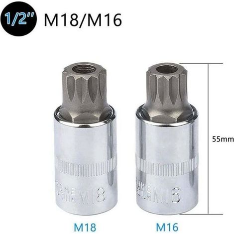 Jeu de 10 clés à douille multifonctions XZN M4 / M5 / M6 / M8 / M9 / M10 / M12 / M14 / M16 / M18 (1/4)