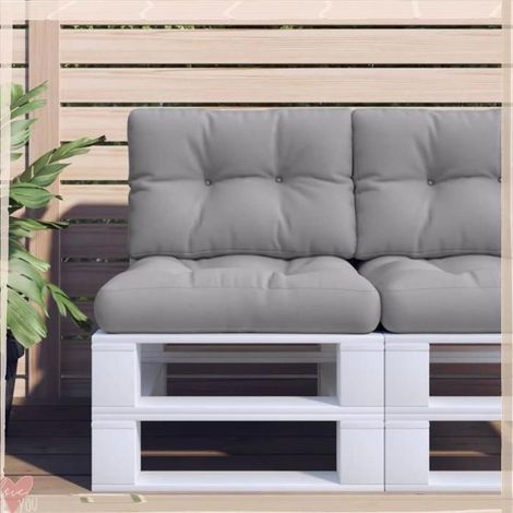 360646 Coussins de palette lot de 2 gris tissu (1/5)