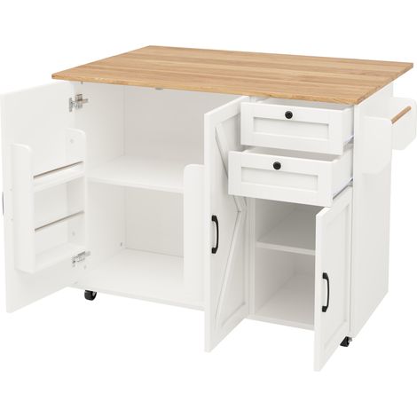 Weiße Kücheninsel aus MDF mit Stauraum und klappbarer Platte MODENUIT (1/5)