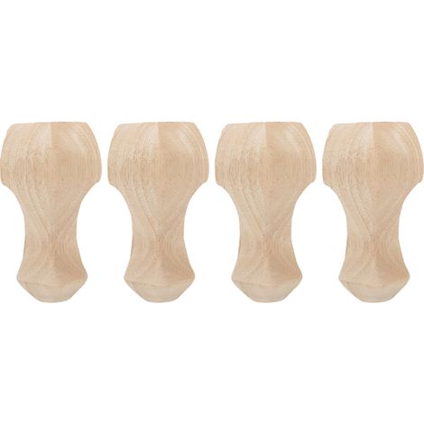 4 pieds de meuble en bois massif sculptés à la main, pour table basse, meuble TV, canapé, 12 x 6 cm (1/5)