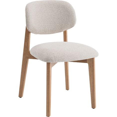CARMEN - Chaise en tissu beige et chĂŞne massif (1/5)