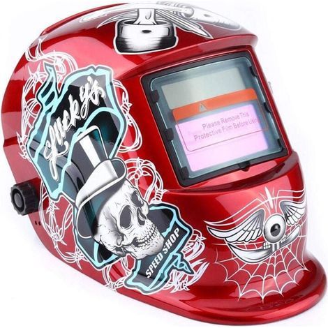 Casque de Soudage, Masque de Soudage Protection de Soudeur Automatique pour Plus des Modes TIG MIG MAG Pirate Rouge 22.5 x 18 x 28cm (1/5)