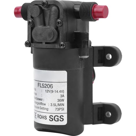 Pompe à membrane électrique micro CC 73 PSI 3,5 L/min G1/2 po 12 V 36 W Équipement hydraulique (1/5)