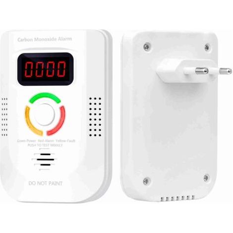 RHG Détecteur de monoxyde de carbone à capteur électrochimique, détecteur d'oxyde de carbone, affichage numérique, alarme sonore et lumineuse, voyant LED, fonctions (1/5)
