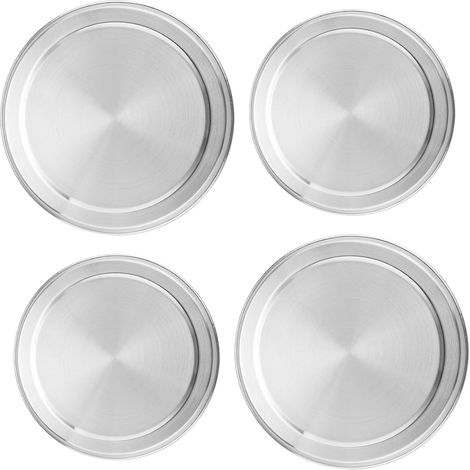 Ensemble de 4 couvercles pour plaques de cuisson électriques, couvercles en acier inoxydable, 2 couvercles de 8,27 pouces et 2 couvercles de 6,69 pouces. (1/5)