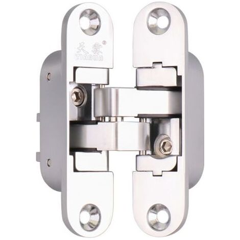 1 Charnière Invisible - 3D Aluminium. Couleur Inox Satiné. - Droite-Autres (1/5)