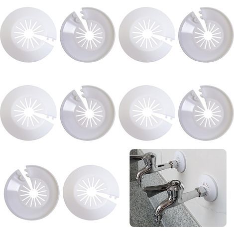 Cache tuyau radiateur rosace Lot de 10 pièces en PVC Pour tuyaux de 10 à 25mm Résistant à la chaleur et à la corrosion (1/5)