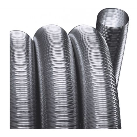 Joncoux – Flexible de tubage double paroi Ø200MM – Inox 316 intérieur extérieur – Longueur 5M – Pour gaz type B et C, fioul, bois bûches (1/5)