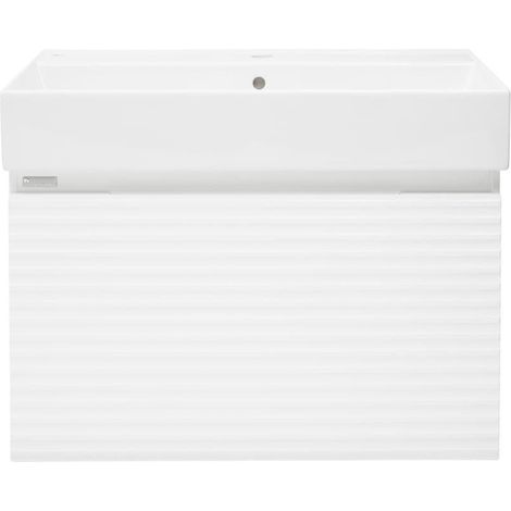 Ensemble meuble avec vasque - Naturel - Savona - 1 tiroir 58x43x44,8 - Blanc (1/2)