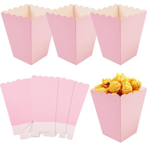 Boite Pop Corn, 5,5x10,5x7,5 cm Sachet Popcorn en Papier Anniversaires, Soirées, Cinéma, Fête, Rangement Pliable (1/5)