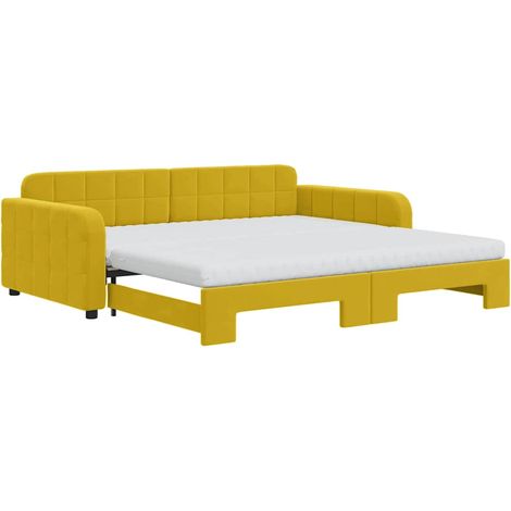 Maison Exclusive - Divano Letto Estraibile con Materassi Giallo 100x200 cm Velluto