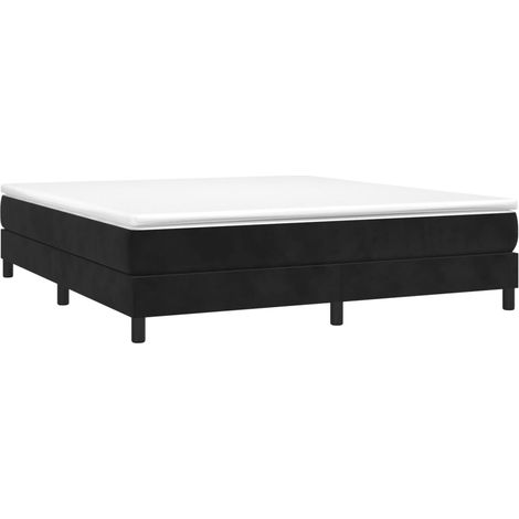 Struttura Letto a Rete a Molle Nero 180x200 cm in Velluto vidaXL (1/4)