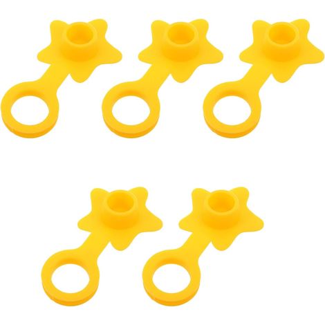 5 bouchons de baignoire, silicone, jaune, pour bonde et bain (1/5)