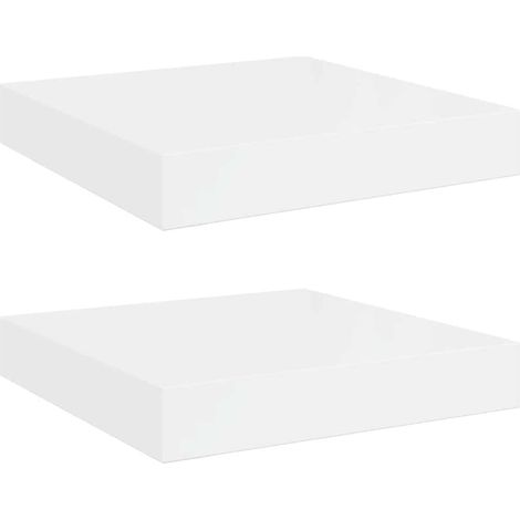 Maison Exclusive - Schweberegale 2 Stk. Hochglanz-Weiß 23x23,5x3,