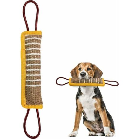 Boudin à Mordre Jouet pour Chien avec 2 Anses,Jouet de remorqueur de Morsure de Chien Durable,Dummy Rouleau d'apprentissage Flottant,Jouet De Cordes Interactives pour Les Grande/Moyen Chien