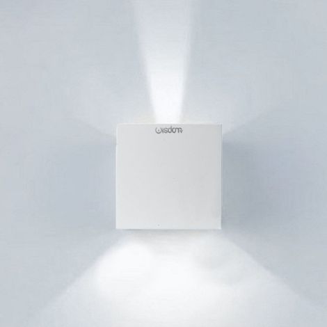 TrAdE Shop Traesio - Applique Led Cubo Lampada Da Parete 10w 1300lm Luce Regolabile Updown Ip65 - -Bianco Freddo -