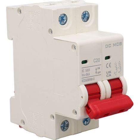 Mini-DC-20A-500V-Modular-2P-Leistungsschalter, Abschaltvermögen 6000A, Schutz für Dauerstromkreise. (1/5)