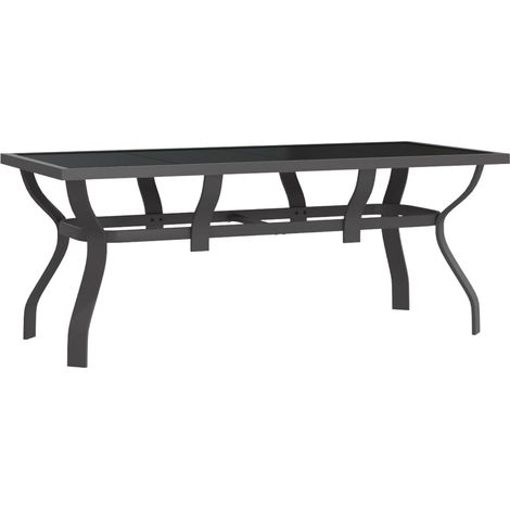 Maison Exclusive - Gartentisch Grau und Schwarz 180x80x70 cm Stah
