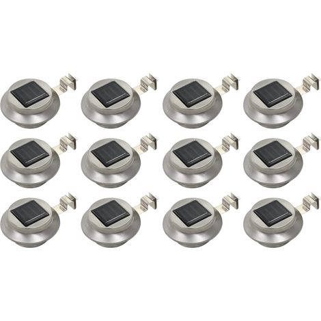 FIMEI Lampes solaires à LED rondes d'extérieur 12 pcs 12 cm Blanc (1/5)