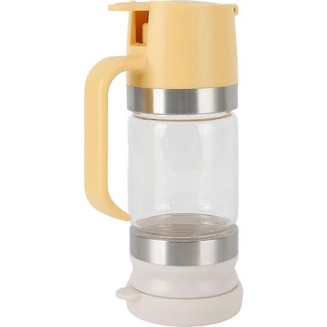 Pot distributeur de miel en verre, anti-goutte, à pression, en verre borosilicate haute densité, avec poignée pour sirop (1/2)