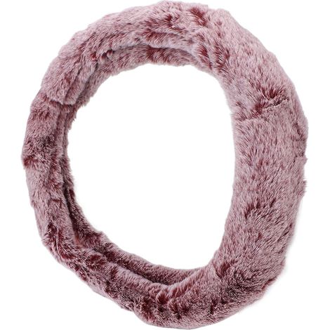 Housse de volant universelle 15 pouces en imitation laine peluche, accessoire de protection intérieure pour volant de voiture, rose clair, pour hommes et femmes (1/5)