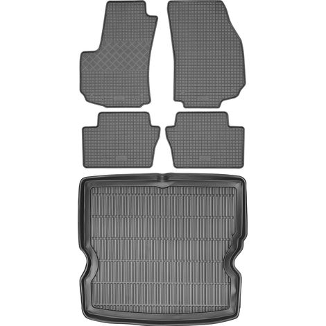 Juego de alfombrillas de goma para coche y alfombrilla para maletero para Opel Zafira B Minivan (2005-2012).