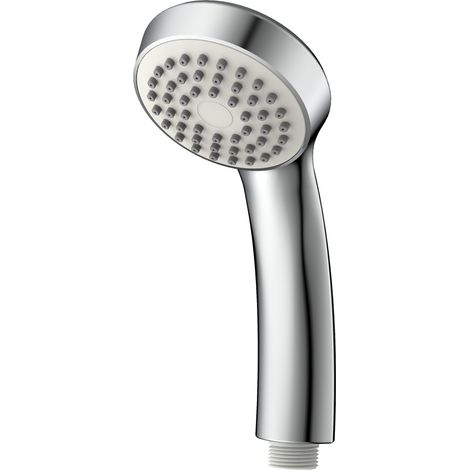 Avapax Pommeau de douche 1f - Chrome brillant - Monofonction - Buses en silicone - Spa moderne (1/2)
