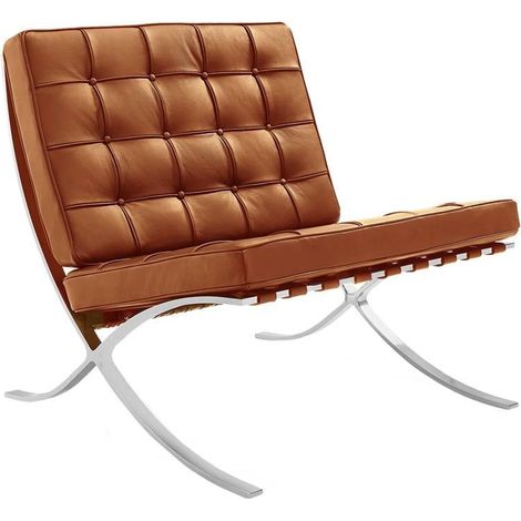 Designer-Sessel aus cognacfarbenem Premium-Leder Expo (1/5)